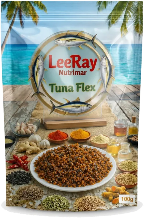 LeeRay Nutrimar Tuna Flex dry-roasted tuna flakes in a 100 g pouch