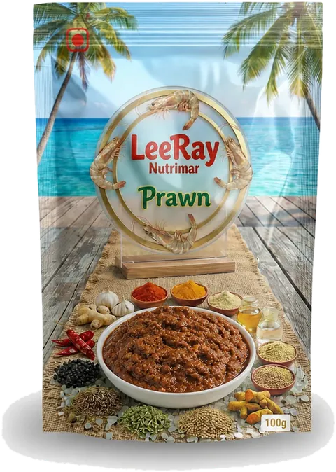 LeeRay Nutrimar ready-to-eat Prawn masala in a 100 g resealable pouch